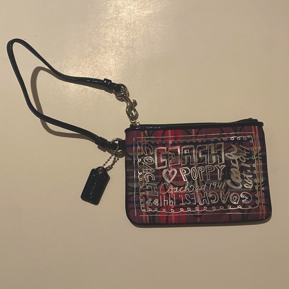 Coach Handbags - Coach Purple Graphic Design Wristlet